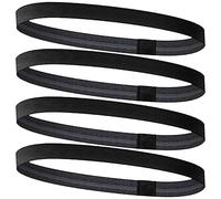 DOANTE Sports Headband, 4 Pack Elastic Hair Bands, Non Slip Sport Hair Band, Mini Sweat Bands, for Yoga, Football, Tennis, Unisex-Youth (Black)