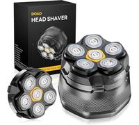 DOAO Head Shavers for Men with Replacement Head, 6D Magnetic Floating Blades, Smooth Shave in 3 Minutes, USB-C Rechargeable, 180min Runtime, Wet & Dry, Easy Clean, Anti-Slip Design, Light Grey