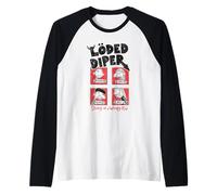 DOAWK Loded Diper Band Photo Grid Funny Book Series Raglan Baseball Tee