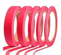 DOAY 5 Rolls Pinstripe Tape - Masking Tape 1/16", 1/8", 1/4", 1/2", 3/4" - Thin Painters Masking Automotive Tape for DIY, Car, Auto, Paint, Art, Tumblers (Red)