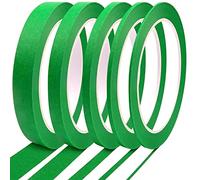 DOAY 5 Rolls Pinstripe Tape - Masking Tape 1/16", 1/8", 1/4", 1/2", 3/4" - Thin Painters Masking Automotive Tape for DIY, Car, Auto, Paint, Art, Tumblers (Green)