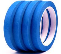 DOAY Blue Masking Tape 12 mm x 27 m (4 Rolls) - Masking Tape for Painting and Renovations - Masking Tape for Painting, Varnishing - Easily Removable Masking Tape