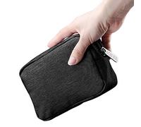 DOB SECHS Waterproof Canvas Mini Travel Makeup Carrying Case Wash Bags Cosmetic Bag Portable Electronics Accessories Organizer Wash Gym Shaving Bag, Black