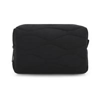 DOB SECHS Waterproof Canvas Mini Travel Makeup Carrying Case Wash Bags Cosmetic Bag Portable Electronics Accessories Organizer Wash Gym Shaving Bag (#93-Black, Small)