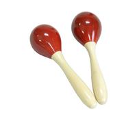 DOBANI Egg Shaker with Handle, Wooden Pair, Red