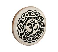 DOBANI Pretuned Goatskin Head Wood Frame Drum with Beater 22-by-2-Inch Om