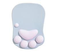 DOBAOJIA Cat Paw Ergonomic Mouse Mat with Wrist Support, Silicone Gel Mouse Pad, Cute Mouse Pad, for Home/Office/Gaming, Grey & Pink