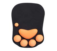 DOBAOJIA Cat Paw Mouse Pad, Mouse Mat with Wrist Support, Silicone Gel Mouse Pad, Kawaii Mouse Mat, for Home/Office/Gaming, Mouse Mat Black & Orange