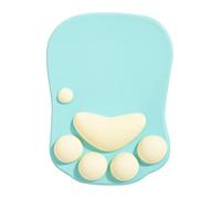 DOBAOJIA Cat Paw Mouse Pad, Ergonomic Mouse Pad, Mouse Mat with Wrist Support, Silicone Gel Mouse Pad, Cute Mouse Pad, Kawaii Mouse Pad, for Home/Office/Gaming, Mouse Mat Green & Yellow