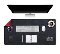 DOBAOJIA Desk Pad Large, Desk Mat, Extended Mouse Mat, Mouse Pad XXL, Desk Blotter, Laptop Pad Writing Pad for Office/Home, Dual-Side Use PU Leather Waterproof 35.4" X 16.9" (Black/Red)