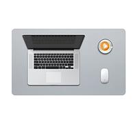 DOBAOJIA Desk Pad Large,Desk Mat, Laptop Mat, Writing Pad, Desk Blotter, Extended Mouse Mat, Large Mouse Pad for Office/Home, PU Leather Waterproof +Suede Non-Slip 23.6" X 13.8" (Grey)