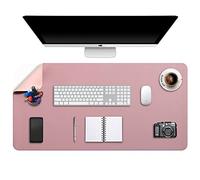 DOBAOJIA Desk Pad XX-Large, Desk Mat, Desk Blotter, Laptop Pad, Extended Mouse Mat, Mouse Pad XXL, Writing Pad for Office/Home, Dual-Side Use PU Leather Waterproof 35.4" X 16.9"(Dark Pink/Pink)