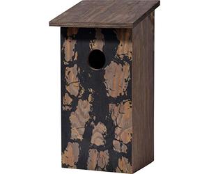 dobar 11005e Classic Nesting Box with Bark Print Betula Pendula Tit Box for Hanging 15.5 x 14.5 x 30 cm Birch Design One Size