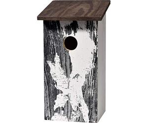 dobar 11005e Classic Nesting Box with Bark Print Betula Pendula Tit Box for Hanging 15.5 x 14.5 x 30 cm Birch Design One Size
