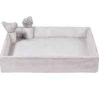 dobar® 12979e Square Bird Bath Carré - Large Bird Bath Made of Cement - Bird