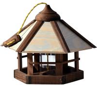 dobar® Camouflage Hanging Bird Feeder - Wooden House Villa With Feeder - 35 x