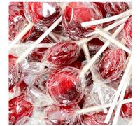 Dobbsonns Wrapped Mega Lollies - Assorted Flavours | Classic Hard Candy Lollipops | Individually Wrapped | Perfect for Gifting, Parties & Treats (Pack of 60 lollies, Cherry Mega Lollies)