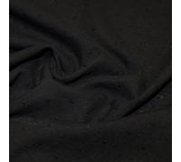 Dobby Cotton Fabric Spots Plain Coloured Dressmaking 135cm Wide (PER METRE) (Black)
