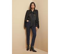 Dobby Spot Tie Neck Blouse Wallis Black 12