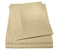 Dobby Stripe Queen Sheets - 6 Piece 1500 Supreme Collection Fine Brushed Microfiber Deep Pocket Queen Sheet Set Bedding - 2 Extra Pillow Cases, Great Value, Queen, Dobby Sage