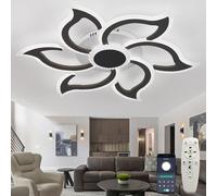 Dobecd Flower Ceiling Light Modern Design Smart Chandelier Dimmable Memory Function with Remote Control Ceiling Lamp Bright Living Room Ceiling Lighting with App Led Acrylic Lampshade for Halls
