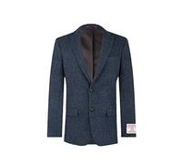 Dobell Harris Tweed Mens Blue Herringbone Suit Jacket Regular Fit 100% Wool-52R