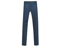 Dobell Harris Tweed Mens Blue Herringbone Suit Trousers Regular Fit 100% Wool-32R