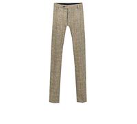 Dobell Harris Tweed Mens Brown Windowpane Check Suit Trousers Regular Fit 100% Wool-36R
