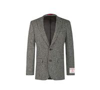 Dobell Harris Tweed Mens Grey Herringbone Suit Jacket Regular Fit 100% Wool-46R