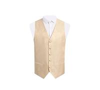 Dobell Mens Aspen Gold Paisley Waistcoat Regular Fit 5 Button Wedding-M (38-40in)
