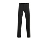Dobell Mens Black Suit Trousers Regular Fit-40S