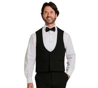 Dobell Mens Black Tuxedo Waistcoat Regular Fit Horseshoe-L (42-44in)