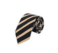 Dobell Mens Black with Gold Stripe Tie