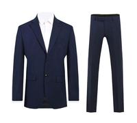 Dobell Mens Blue 2 Piece Suit Slim Fit (36R Jacket with 30R Trousers)