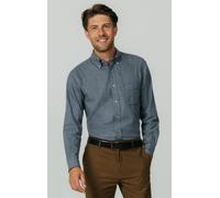 Dobell Men's Blue Brushed Cotton Shirt | Size: 2XL Dobell Blue 2XL