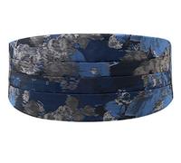 Dobell Mens Blue Floral Jacquard Cummerbund