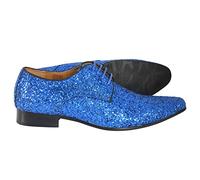 Dobell Mens Blue Glitter Party Shoes Laced-13