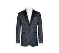 Dobell Mens Blue Paisley Velvet Tuxedo Dinner Jacket Regular Fit Peak Lapel-46R