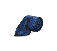 Dobell Mens Blue Tie Victorian Jacquard Pattern
