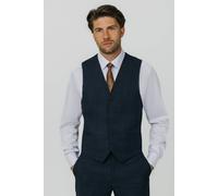 Dobell Men's Blue Weave Waistcoat in Dark Blue | Size: 2XL Dobell Dark Blue 2XL