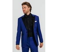 Dobell Men's Bright Blue Contrast Peak Lapel Tuxedo Jacket | Size: 44R Dobell Bright Blue 44R
