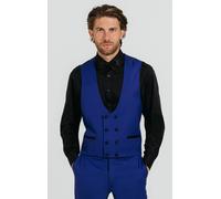Dobell Men's Bright Blue Double Breasted Tuxedo Waistcoat | Size: Large Dobell Bright Blue L