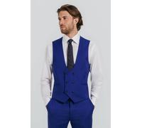 Dobell Men's Bright Blue Double Breasted Waistcoat | Size: Small Dobell Bright Blue S
