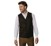 Dobell Mens Brown Barleycorn Tweed Waistcoat Regular Fit Patch Pockets-L (42-44in)