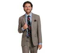 Dobell Mens Brown Herringbone Tweed Suit Jacket Regular Fit Wool Blend-50S