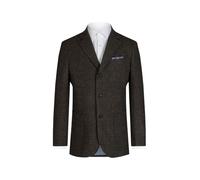 Dobell Mens Brown Tweed Jacket Regular Fit Prince of Wales Check Patch Pockets-44R