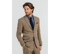 Dobell Men's Brown Windowpane Harris Tweed Jacket | Size: 42R Dobell Brown 42R