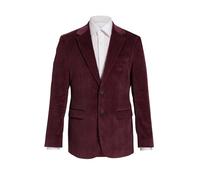 Dobell Mens Burgundy Corduroy Jacket Regular Fit 100% Cotton-42S