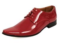 Dobell Mens Burgundy Dress Shoes Patent Contemporary Style Laced