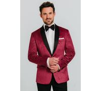 Dobell Men's Burgundy Paisley Velvet 2 Piece Tuxedo | Size: 38R Dobell Burgundy 38R